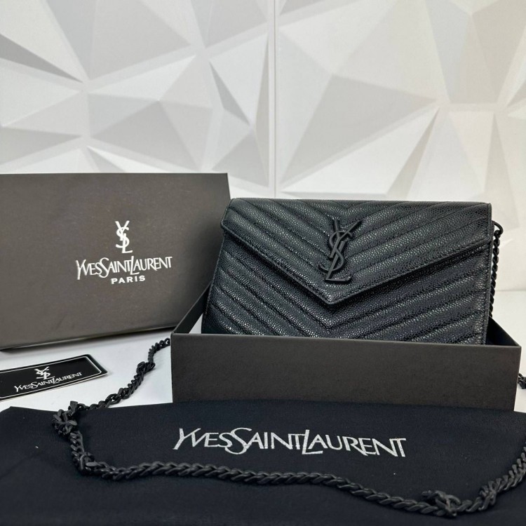 YVES SAİNT LAURENT (YSL) QUİLTED ZARF CAVİAR BLACK